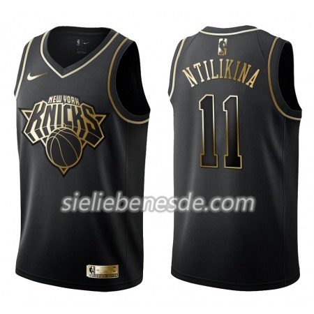 Herren NBA New York Knicks Trikot Frank Ntilikina 11 Nike Schwarz Golden Edition Swingman